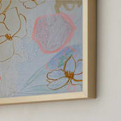 "A Garden Party" - Art Print in Sea Salt Beige by Nicole Simms - Frame Close-up