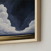 "Softly to the North" - Art Print in Indigo by Mya Bessette - Frame Close-up