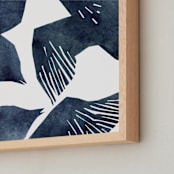 "Indigo Flight" - Art Print in Indigo Blue by Mia Posada - Frame Close-up
