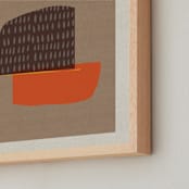 "Let's Go on a Trip I" - Art Print in Hearth Brown by Alain Castoriano - Frame Close-up