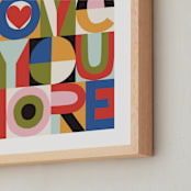 "LOVE YOU MORE" - Art Print in Garden Harvest by Ampersand Design Studio - Frame Close-up