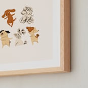 "pups" - Art Print in Sand by Vivian Yiwing - Frame Close-up