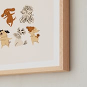 "pups" - Art Print in Sand by Vivian Yiwing - Frame Close-up