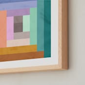 "Modern Quilt Geometric" - Art Print in Brights by Field and Sky - Frame Close-up