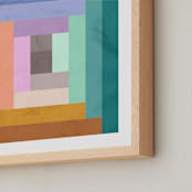 "Modern Quilt Geometric" - Art Print in Brights by Field and Sky - Frame Close-up