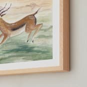 "Antelope" - Art Print in Meadow green by Emilie Simpson - Frame Close-up