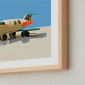 "Toy Jet" - Art Print in Blue by John Andrew Ward - Frame Close-up