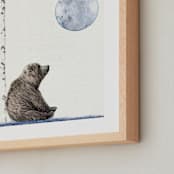 "Once upon a blue moon" - Art Print in white by Maja Cunningham - Frame Close-up