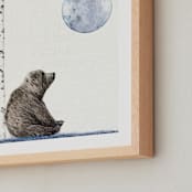"Once upon a blue moon" - Art Print in white by Maja Cunningham - Frame Close-up