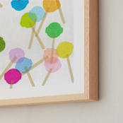 "Rainbow Lollies" - Art Print in Hot Pink by Jenny Westenhofer - Frame Close-up