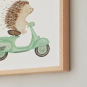 "Fast Riders II" - Art Print in Sage by Francisca Reyes - Frame Close-up