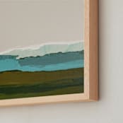 "Abstract Seascape #1" - Art Print in turquoise blue by Caryn Owen - Frame Close-up