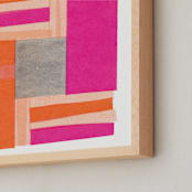 "Modern Quilt Block" - Art Print in Bright Pink by Kelly Nasuta - Frame Close-up