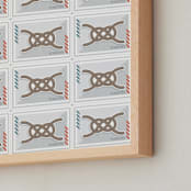 "Knot Stamps" - Art Print in Medium Grey by Lorent and Leif - Frame Close-up
