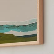 "Abstract Seascape #2" - Art Print in turquoise blue by Caryn Owen - Frame Close-up