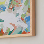 "Khaki Swirled" - Art Print in Blue with Khaki by Owen Design Studio - Frame Close-up