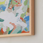 "Khaki Swirled" - Art Print in Blue with Khaki by Owen Design Studio - Frame Close-up