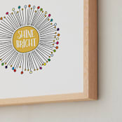"Shine Bright Sunburst" - Art Print in Sunny Yellow by Kate Ross - Frame Close-up
