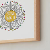 "Shine Bright Sunburst" - Art Print in Sunny Yellow by Kate Ross - Frame Close-up