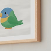 "Tropical Birds Lorikeet" - Art Print in Jade by Diana Pinnell - Frame Close-up