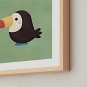 "Tropical Birds Toucan" - Art Print in Cocoa by Diana Pinnell - Frame Close-up