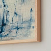 "The Letter That Went Through the Wash SK" - Art Print in Inky Blue by Stacy Kron - Frame Close-up
