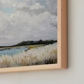 "Lakeside Reeds" - Art Print in green gray by Shina Choi - Frame Close-up