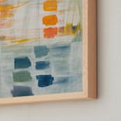"Denim and Sunshine Swatches" - Art Print in Denim and Sunshine by Stacy Kron - Frame Close-up