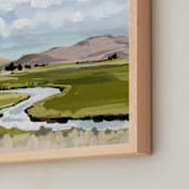"Fall in Idaho" - Art Print in Khaki Green by Shina Choi - Frame Close-up