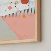 "Line Dancing" - Art Print in Grapefruit by Laura Mitchell - Frame Close-up