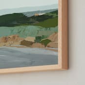 "Rocky Beach Seascape" - Art Print in brown by Caryn Owen - Frame Close-up