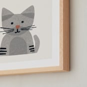 "Paper Pets 1" - Art Print in Tabby by Carrie Moradi - Frame Close-up