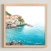 "Above the Sea" - Art Print in Mediterranean Aqua by Molly Goodman - Framed