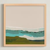 "Abstract Seascape #2" - Art Print in turquoise blue by Caryn Owen - Framed
