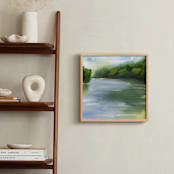 "Pond Reflections" - Art Print in Sky Blue by Lindsay Megahed - In a Room