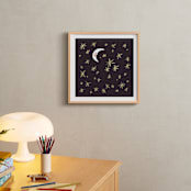 "Good Night Moon and Stars" - Art Print in Dark by Patrice Horvath - In a Room