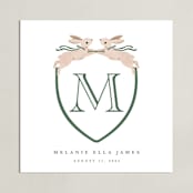 "Bunny Crest: Custom Print" - Custom Print in Evergreen by Vivian Yiwing - Unframed