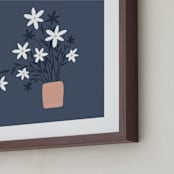 "Wildflower Bunch" - Art Print in Midnight by Betsy Siber - Frame Close-up