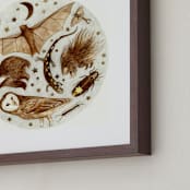 "Nocturnals" - Art Print in Sepia Tones by Eve Schultz - Frame Close-up