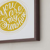 "You are my sinshine" - Art Print in Mustard Yellow by Shannon Chen of Four Wet Feet Studio - Frame Close-up