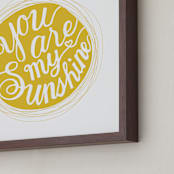 "You are my sinshine" - Art Print in Mustard Yellow by Shannon Chen of Four Wet Feet Studio - Frame Close-up