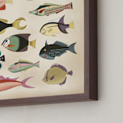 "Poissons No. 7" - Art Print in Antique by Jessie Burch - Frame Close-up