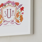 "Your Wedding Crest: Custom Print" - Custom Print in Fall by Pink House Press - Frame Close-up