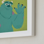 "Sulley & Mike I" - Art Print in Monster Green by Kiersten Garner - Frame Close-up