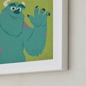 "Sulley & Mike I" - Art Print in Monster Green by Kiersten Garner - Frame Close-up