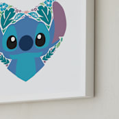 "Botanical Stitch" - Art Print in Surf by Jessie Steury - Frame Close-up