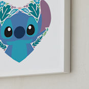"Botanical Stitch" - Art Print in Surf by Jessie Steury - Frame Close-up