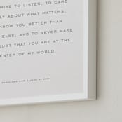 "Your Vows: Square Custom Letterpress Print " - Custom Letterpress Print in Warm Gray by Minted - Frame Close-up