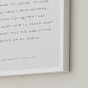 "Your Vows: Square Custom Letterpress Print " - Custom Letterpress Print in Warm Gray by Minted - Frame Close-up