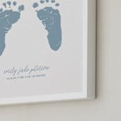 "Footprints: Custom Letterpress Print" - Custom Letterpress Print in Dusk Blue by Minted - Frame Close-up